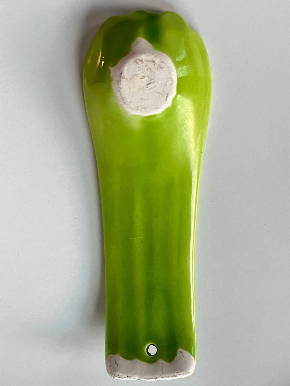 MCM Majolica-style Ceramic Asparagus Spoon Rest Vintage Kitchen Wall Decor